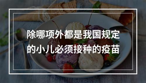 除哪项外都是我国规定的小儿必须接种的疫苗