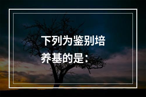 下列为鉴别培养基的是：