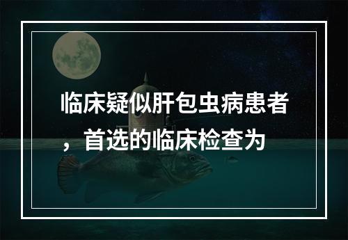 临床疑似肝包虫病患者，首选的临床检查为