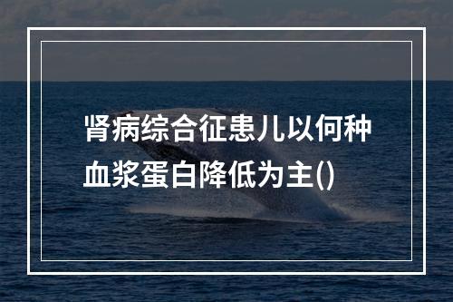 肾病综合征患儿以何种血浆蛋白降低为主()