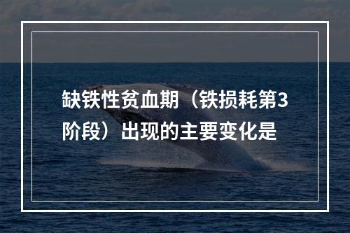 缺铁性贫血期（铁损耗第3阶段）出现的主要变化是