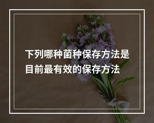 下列哪种菌种保存方法是目前最有效的保存方法