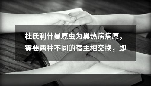 杜氏利什曼原虫为黑热病病原，需要两种不同的宿主相交换，即