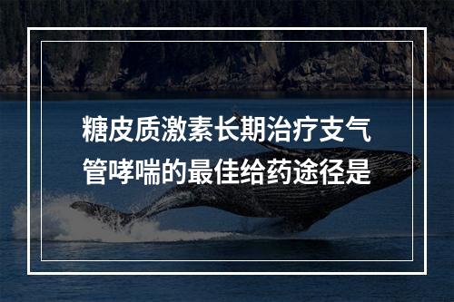 糖皮质激素长期治疗支气管哮喘的最佳给药途径是