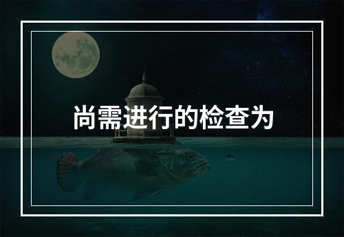 尚需进行的检查为