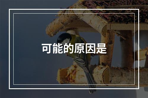 可能的原因是