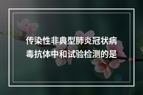 传染性非典型肺炎冠状病毒抗体中和试验检测的是