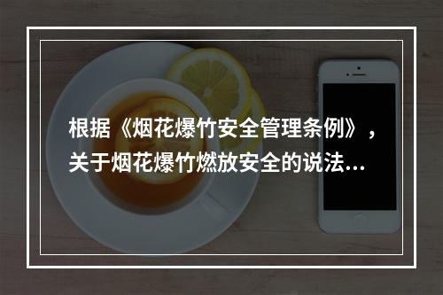 根据《烟花爆竹安全管理条例》，关于烟花爆竹燃放安全的说法，正