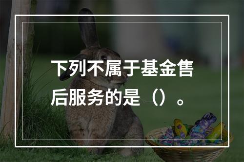 下列不属于基金售后服务的是（）。