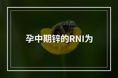 孕中期锌的RNI为