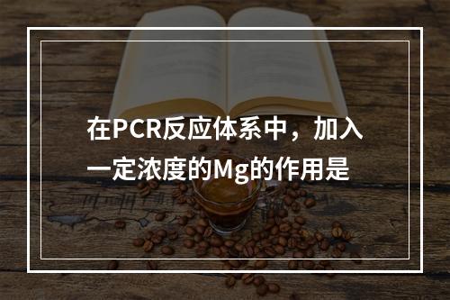 在PCR反应体系中，加入一定浓度的Mg的作用是