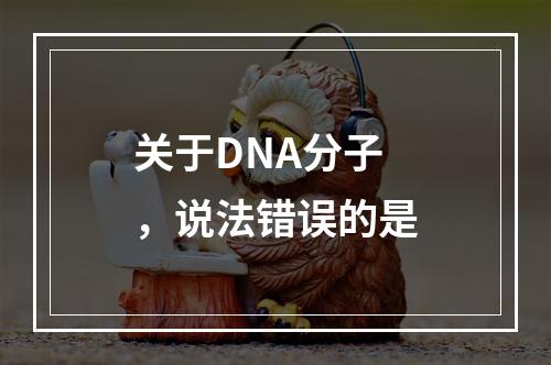 关于DNA分子，说法错误的是