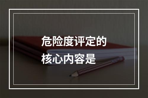 危险度评定的核心内容是