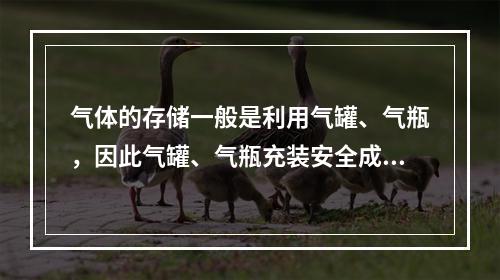 气体的存储一般是利用气罐、气瓶，因此气罐、气瓶充装安全成为比