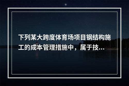 下列某大跨度体育场项目钢结构施工的成本管理措施中，属于技术措