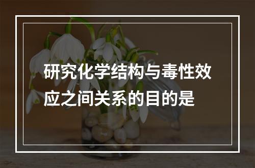 研究化学结构与毒性效应之间关系的目的是