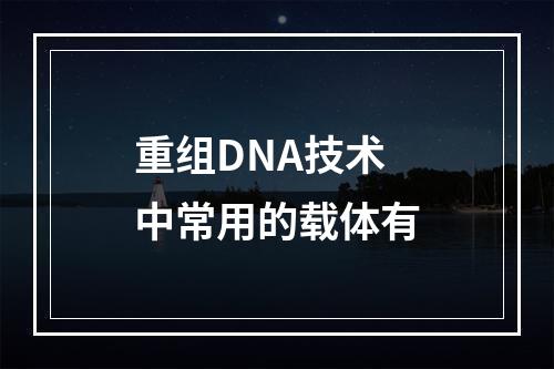 重组DNA技术中常用的载体有