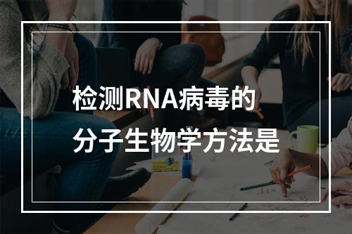 检测RNA病毒的分子生物学方法是