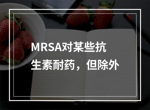 MRSA对某些抗生素耐药，但除外