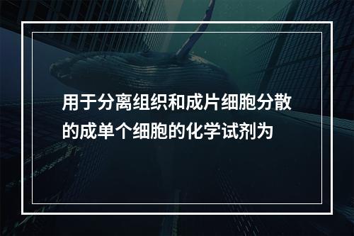 用于分离组织和成片细胞分散的成单个细胞的化学试剂为