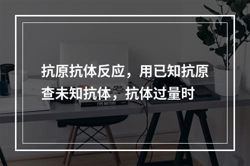 抗原抗体反应，用已知抗原查未知抗体，抗体过量时