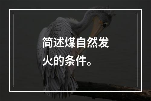 简述煤自然发火的条件。