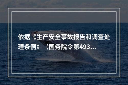 依据《生产安全事故报告和调查处理条例》（国务院令第493号）