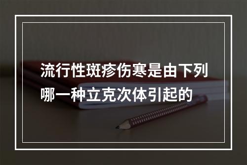 流行性斑疹伤寒是由下列哪一种立克次体引起的