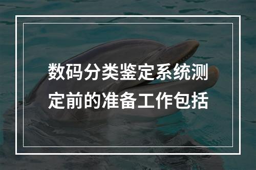 数码分类鉴定系统测定前的准备工作包括