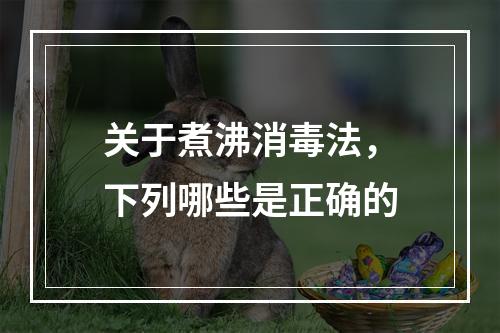 关于煮沸消毒法，下列哪些是正确的