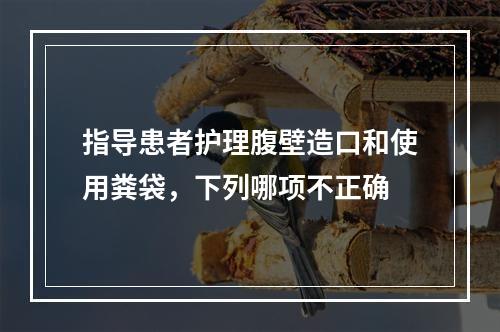 指导患者护理腹壁造口和使用粪袋，下列哪项不正确