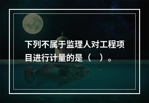 下列不属于监理人对工程项目进行计量的是（　）。