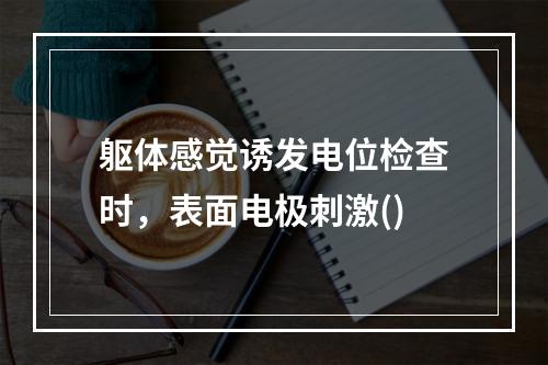 躯体感觉诱发电位检查时，表面电极刺激()