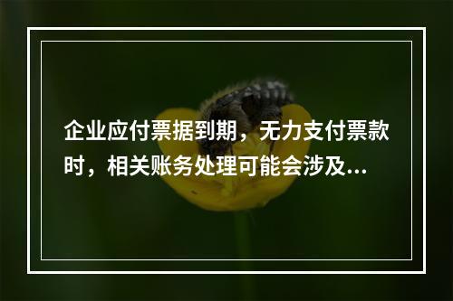 企业应付票据到期，无力支付票款时，相关账务处理可能会涉及到的