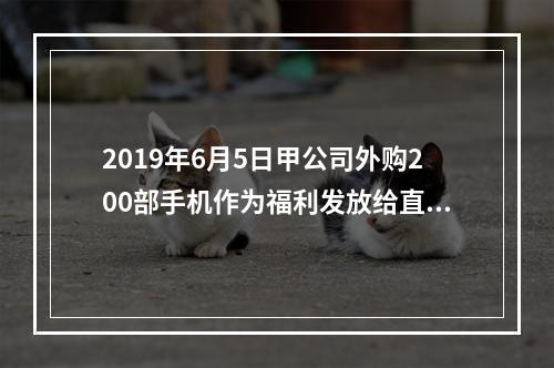 2019年6月5日甲公司外购200部手机作为福利发放给直接从