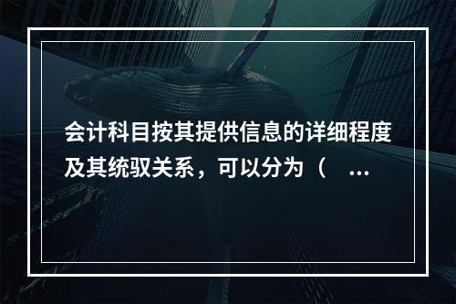 会计科目按其提供信息的详细程度及其统驭关系，可以分为（　　）