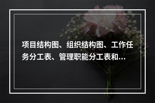 项目结构图、组织结构图、工作任务分工表、管理职能分工表和工作