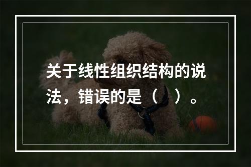 关于线性组织结构的说法，错误的是（　）。