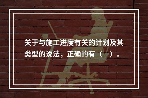 关于与施工进度有关的计划及其类型的说法，正确的有（　）。