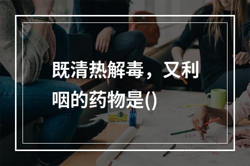 既清热解毒，又利咽的药物是()