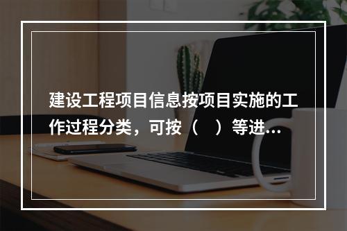 建设工程项目信息按项目实施的工作过程分类，可按（　）等进行分