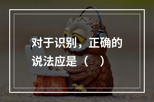 对于识别，正确的说法应是（　）