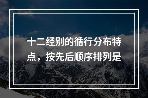 十二经别的循行分布特点，按先后顺序排列是