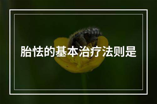 胎怯的基本治疗法则是