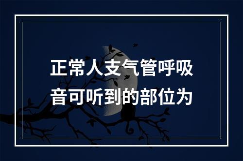 正常人支气管呼吸音可听到的部位为