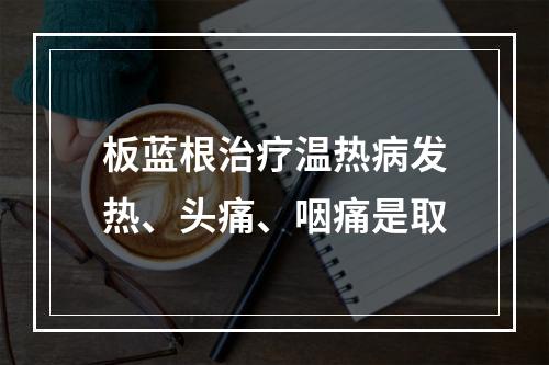 板蓝根治疗温热病发热、头痛、咽痛是取