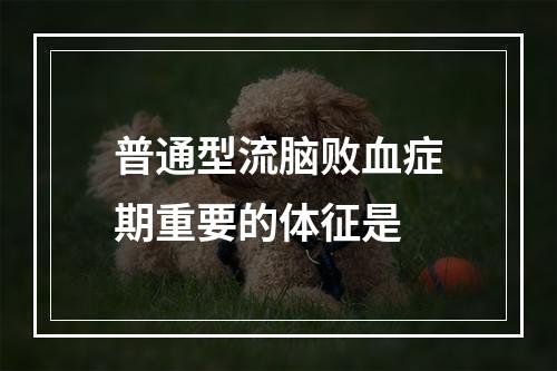 普通型流脑败血症期重要的体征是