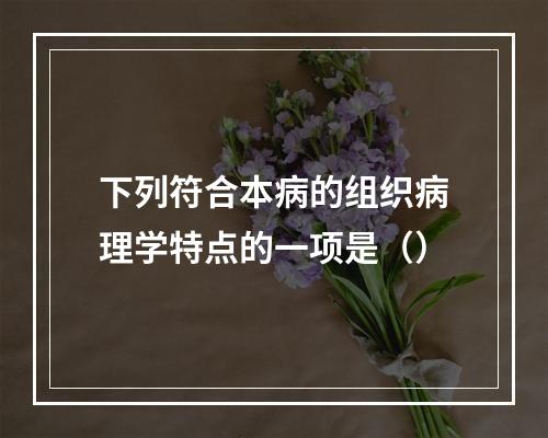 下列符合本病的组织病理学特点的一项是（）