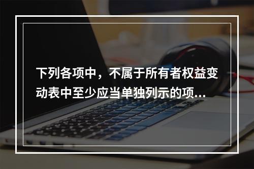 下列各项中，不属于所有者权益变动表中至少应当单独列示的项目是