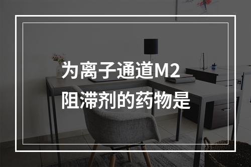 为离子通道M2阻滞剂的药物是